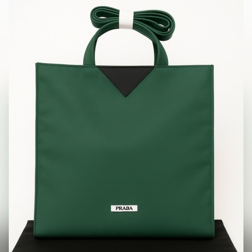 PRADA BEAUTY EMERALD GREEN TOTE BAG (LARGE)